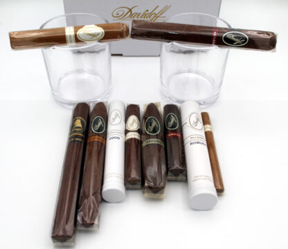 Davidoff Sampler with FREE DAVIDOFF CIGAR HOLDER WHISKEY GLASSES!!